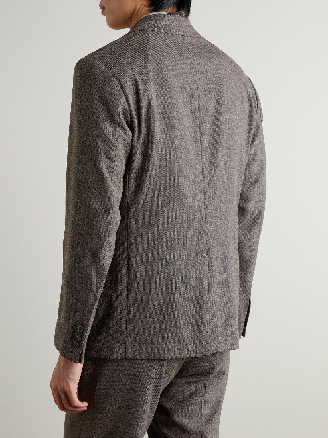 Sunspel - Textured Wool-Blend Suit Jacket - Brown