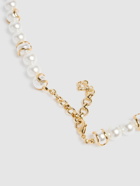CASABLANCA Faux Pearl Monogram Collar Necklace