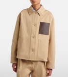 Loewe Leather-trimmed cotton jacket