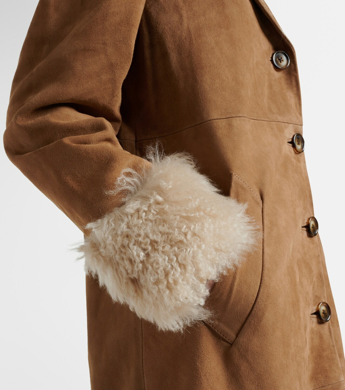Rixo Cienna embroidered suede coat