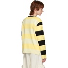 Sunnei Black and Off-White Striped Sweater