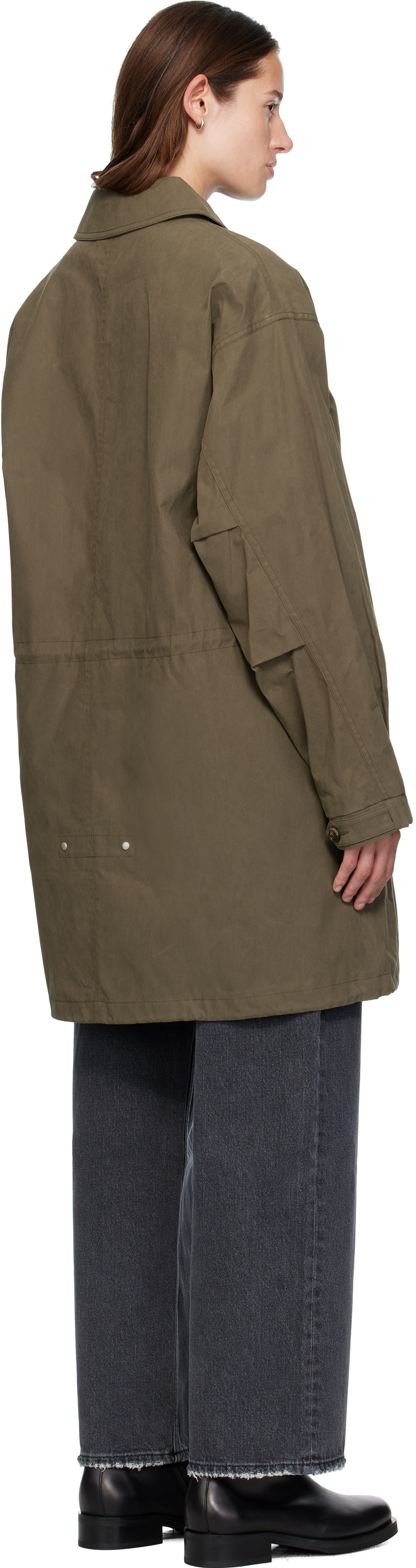 COOR Khaki Waxed Mill Coat