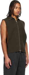 Jean Paul Gaultier Brown Turtleneck Sweater Vest