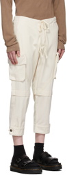 Greg Lauren Off-White Twill Cargo Pants