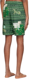 Ahluwalia Green Buki Swim Shorts