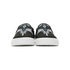 Marcelo Burlon County of Milan Black and Grey Wing Slip-On Sneakers