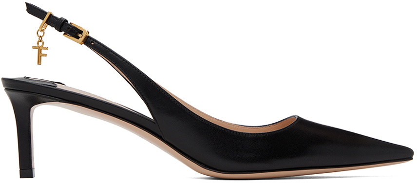 TOM FORD Black Shiny Leather Angelina Heels