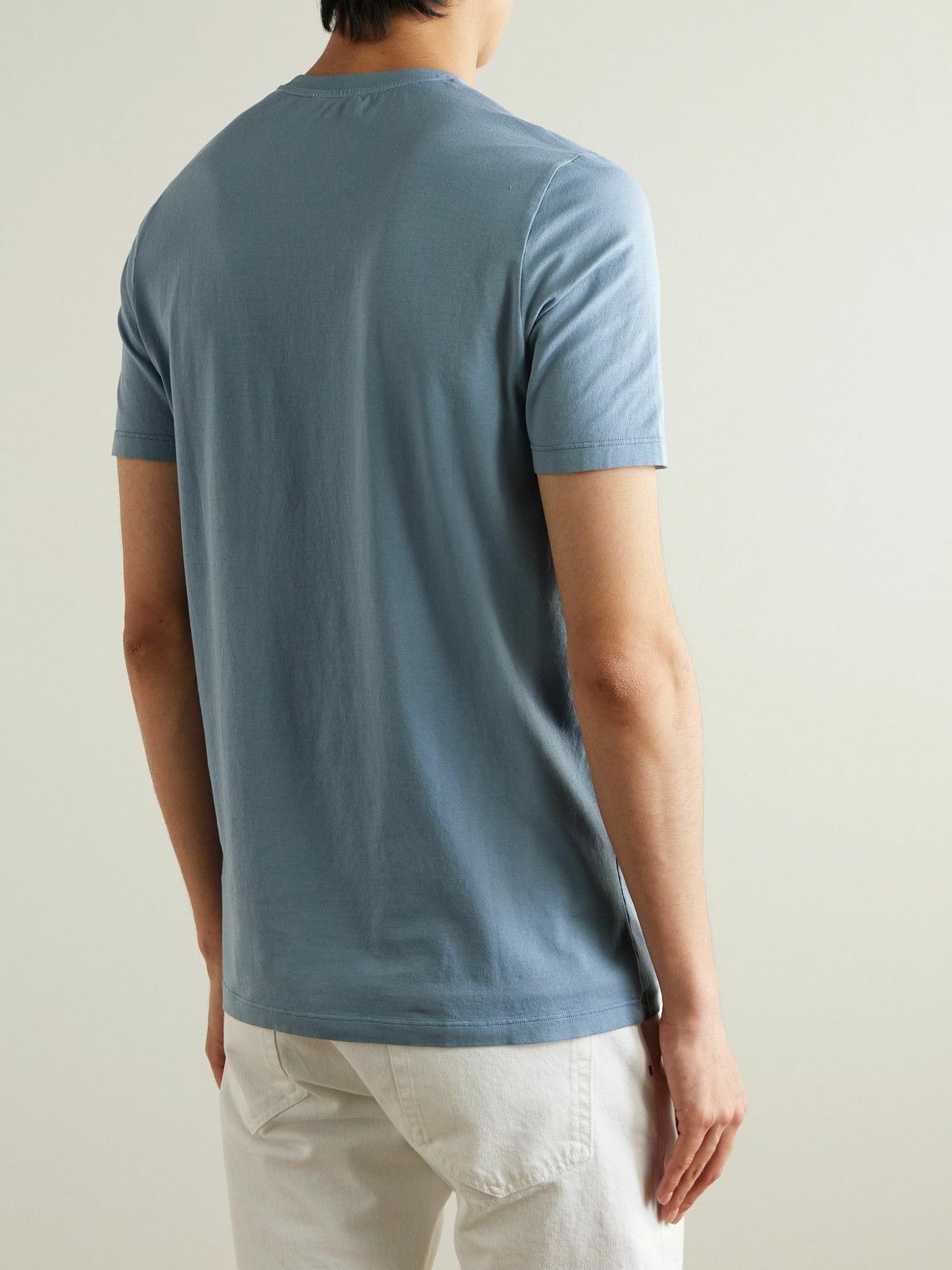 Altea - Lewis Slim-Fit Stretch-Cotton Jersey T-Shirt - Blue