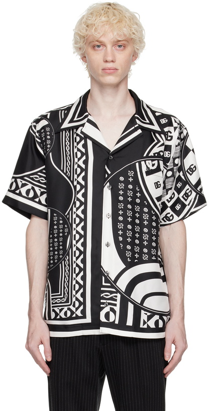 Photo: Dolce & Gabbana Black Bandana Print Shirt