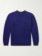 A.P.C. - Logo-Intarsia Cotton Sweater - Blue