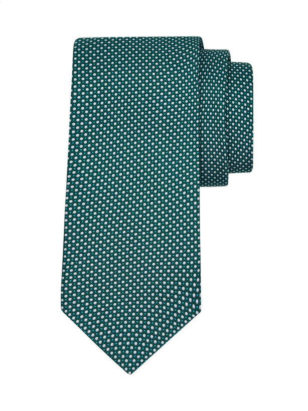 Photo: Ferragamo Mens Golf print silk tie in Green