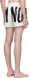 Moschino White Printed Swim Shorts