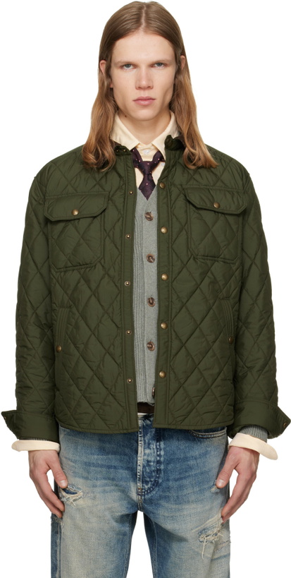 Photo: Polo Ralph Lauren Khaki 'The Beaton' Quilted Shacket Jacket