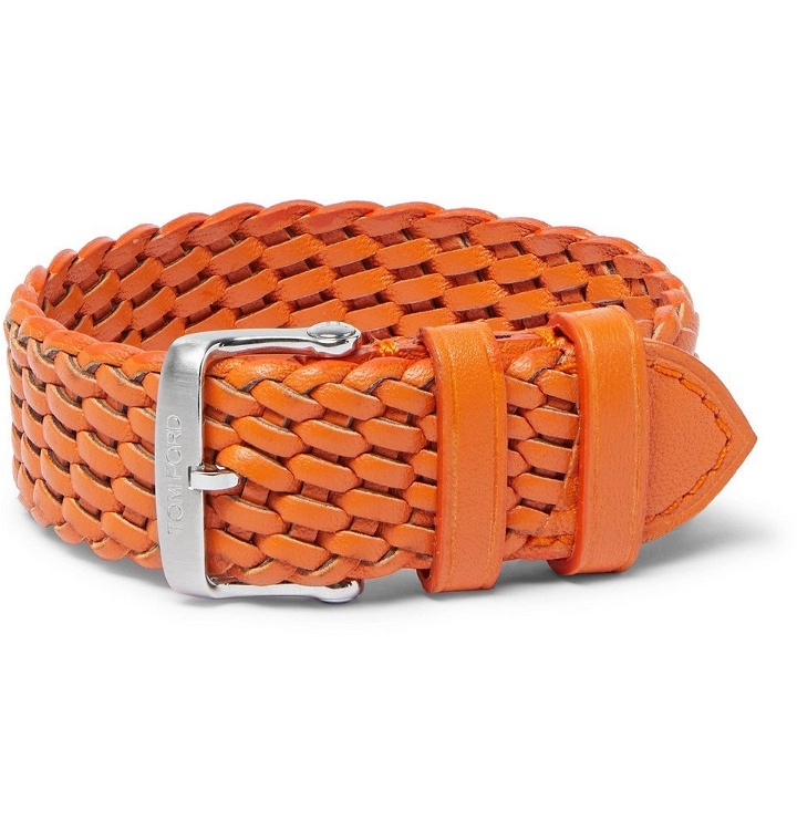 Photo: TOM FORD - Woven Leather Watch Strap - Men - Orange
