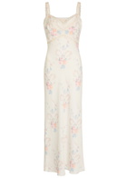 Loveshackfancy Annabeth Floral Satin Maxi Slip Dress Light Pink