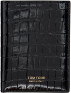 TOM FORD Black Croc Folding Card Holder