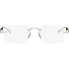 Gucci Silver Rectangular Glasses