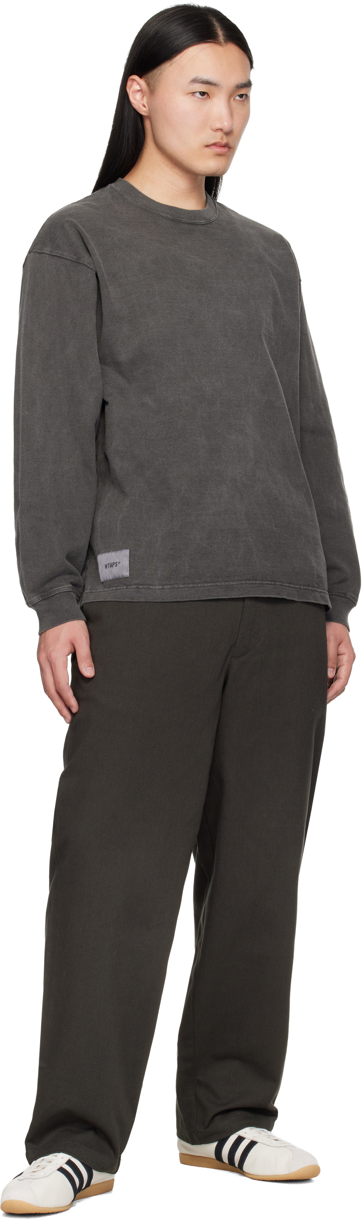 WTAPS Gray SIGN-OD Long Sleeve T-shirt