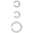 Magda Butrym Silver Crystal Chunky Hoop Earring Set