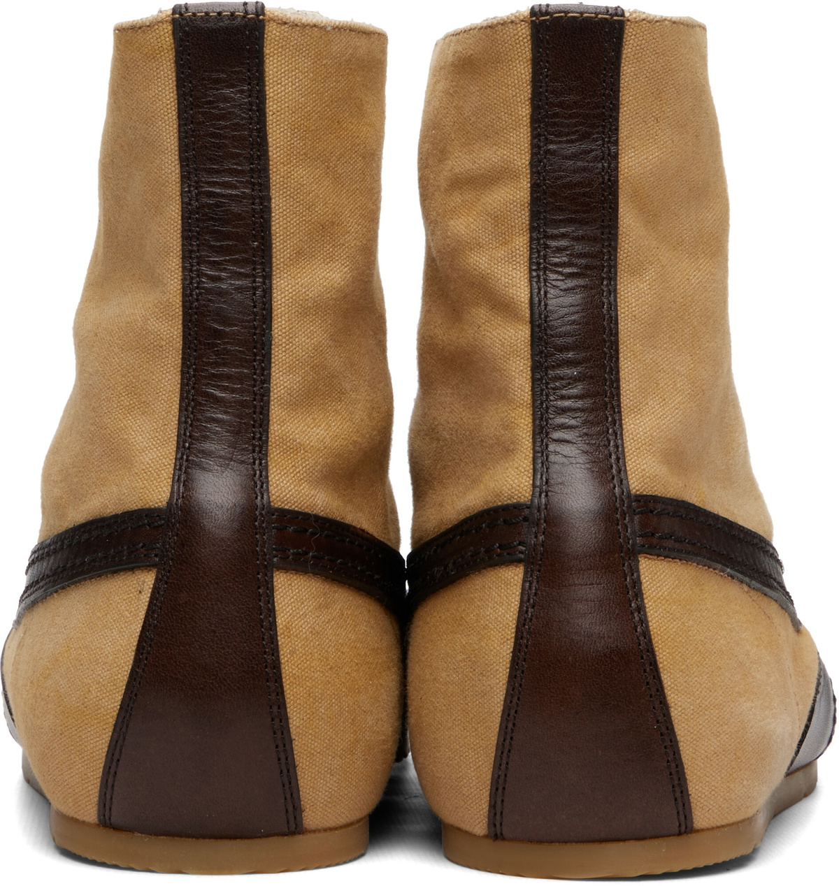 Dries Van Noten Beige Canvas High Top Sneakers