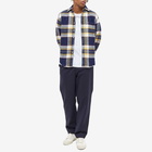 Portuguese Flannel Men's Equi Check Overshirt in Navy/White/Yellow