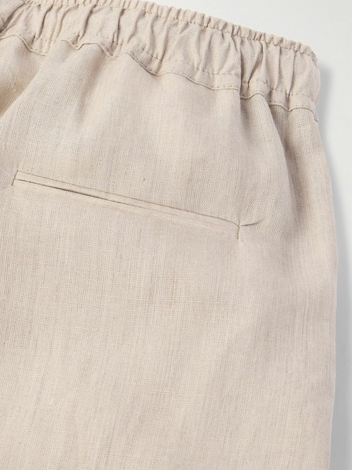 Kiton - Straight-Leg Linen Drawstring Shorts - Neutrals