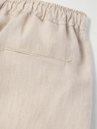 Kiton - Straight-Leg Linen Drawstring Shorts - Neutrals