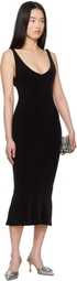 Mirror Palais Black Iman Supermodel Midi Dress