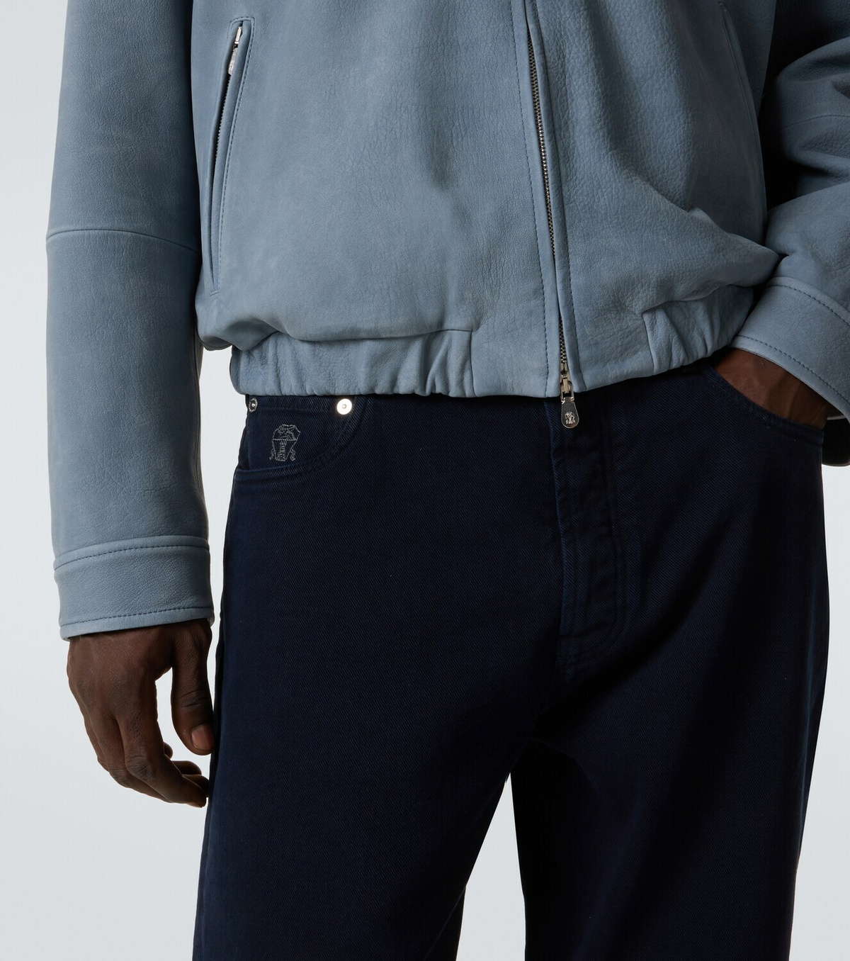 Brunello Cucinelli Leather blouson jacket Brunello Cucinelli