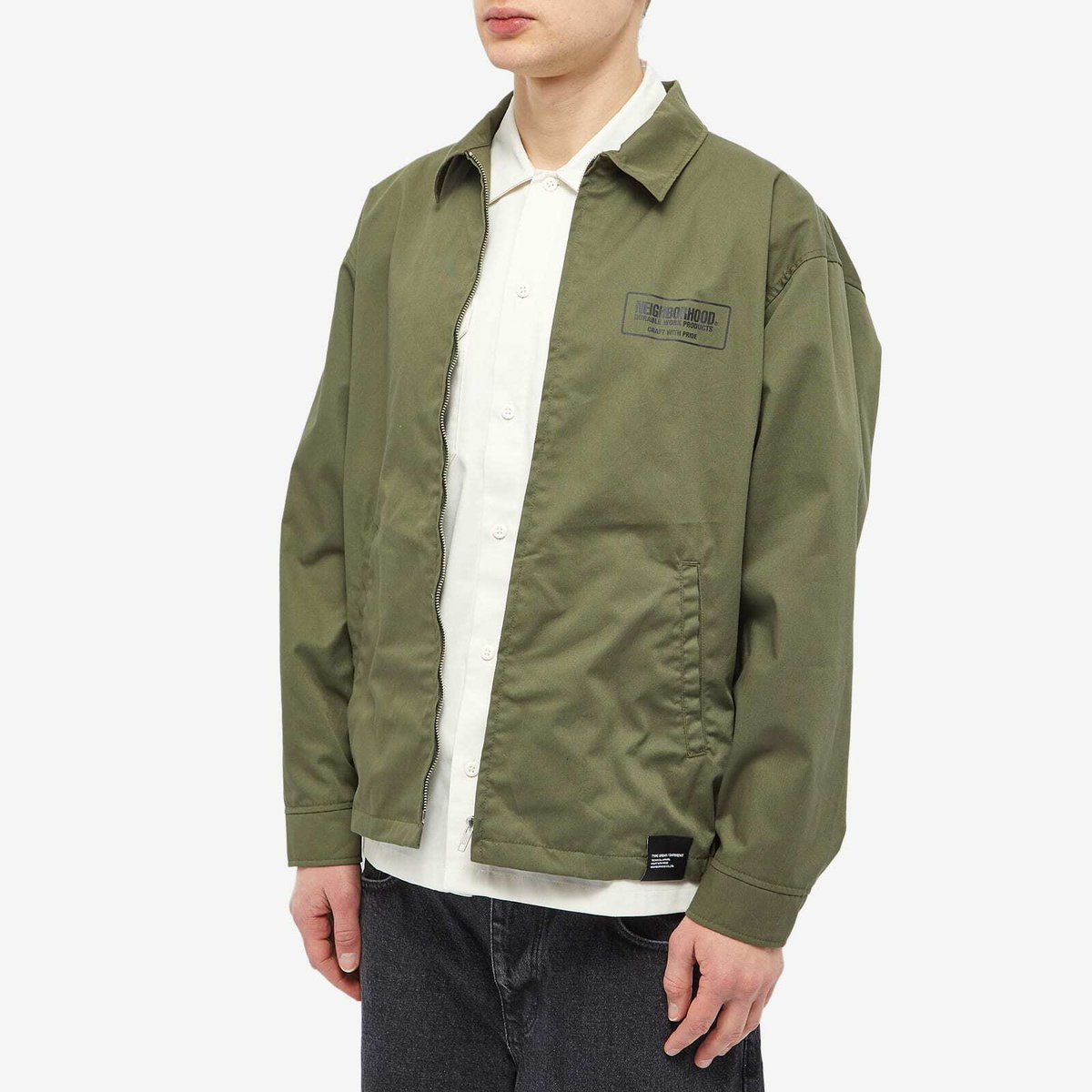 Neighborhood Men's Zip Work Jacket in Olive Drab Neighborhood