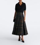 Emilia Wickstead Sylvane checked pleated mikado midi skirt