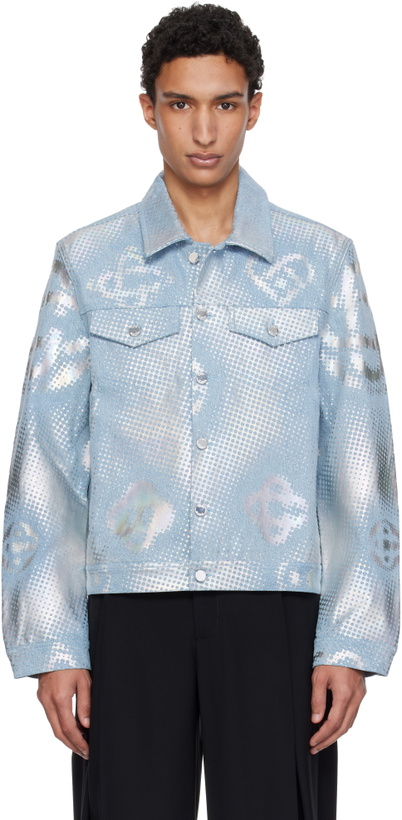 Photo: Casablanca Blue Pearlescent Monogram Denim Jacket