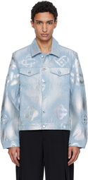 Casablanca Blue Pearlescent Monogram Denim Jacket