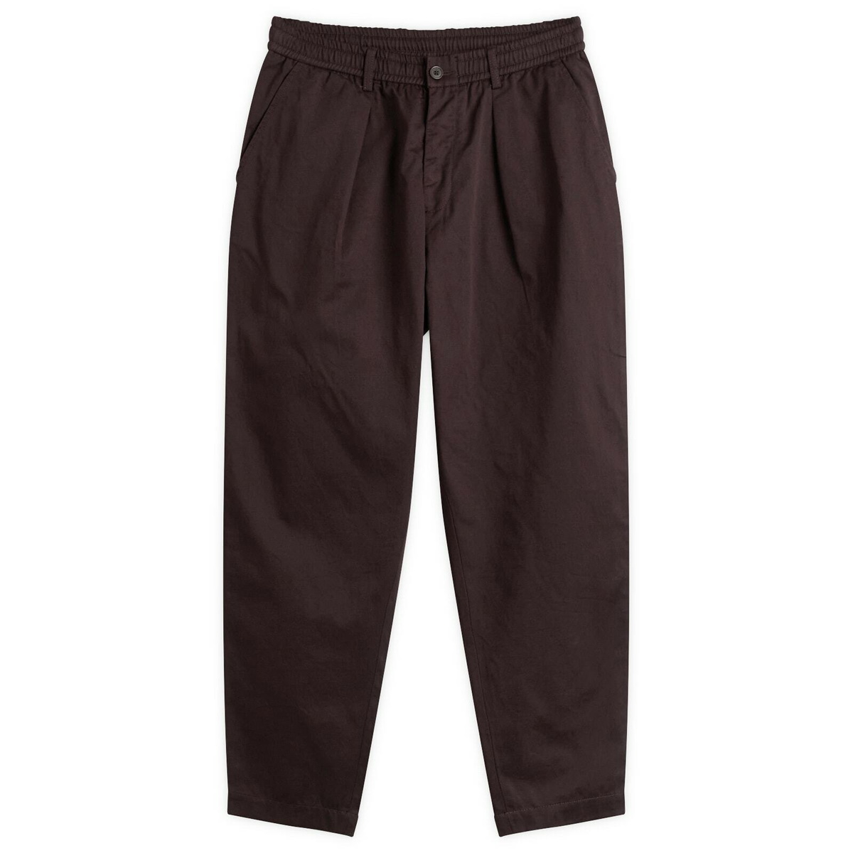 Universal Works Men's Twill Pleated Track Pant in Brown