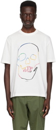 PS by Paul Smith White Linear Skull T-Shirt