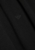Emporio Armani Logo-embroidered Cotton-knit Jumper Black