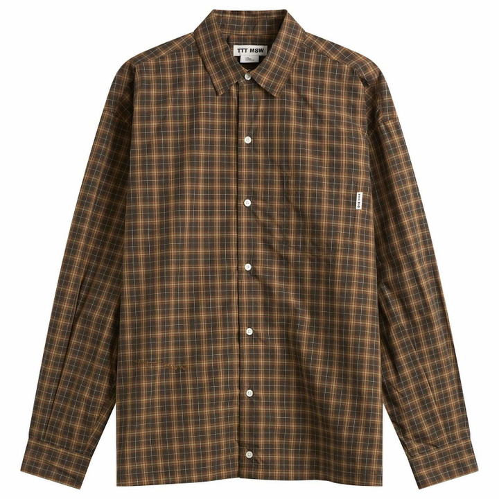 Photo: TTT MSW Men's Regular Collar Shirt in Brown Check