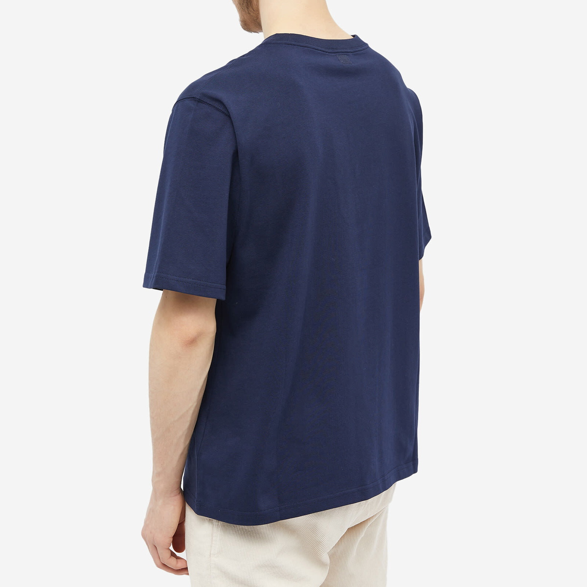 AMI Men's Tonal Heavy Cotton Small A Logo T-Shirt in Nautic
