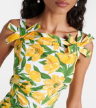 Carolina Herrera Floral ruched poplin midi dress