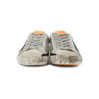 Golden Goose Green and Grey Canvas Superstar Sneakers