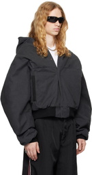 Rivington Roi Rebis Black Hooded Banshee Bomber Jacket