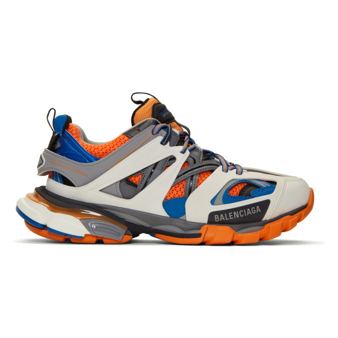 Photo: Balenciaga Grey and Orange Track Sneakers