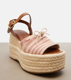 Chloé Striped canvas espadrille wedge sandals