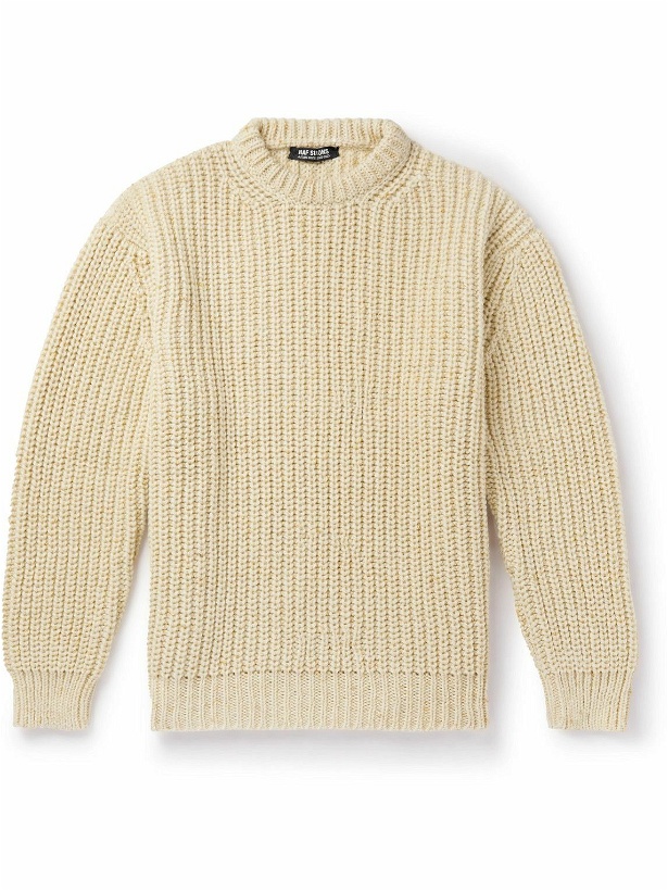 Photo: Raf Simons - Metallic Ribbed Wool and Mohair-Blend Sweater - Neutrals
