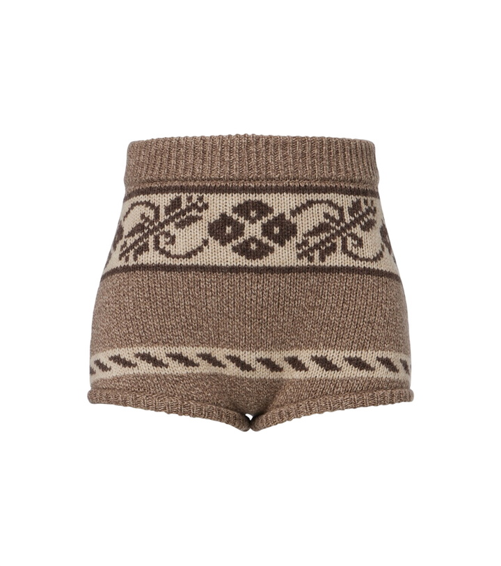 Photo: Magda Butrym Knitted jacquard wool shorts