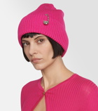 Versace Safety Pin ribbed-knit wool beanie