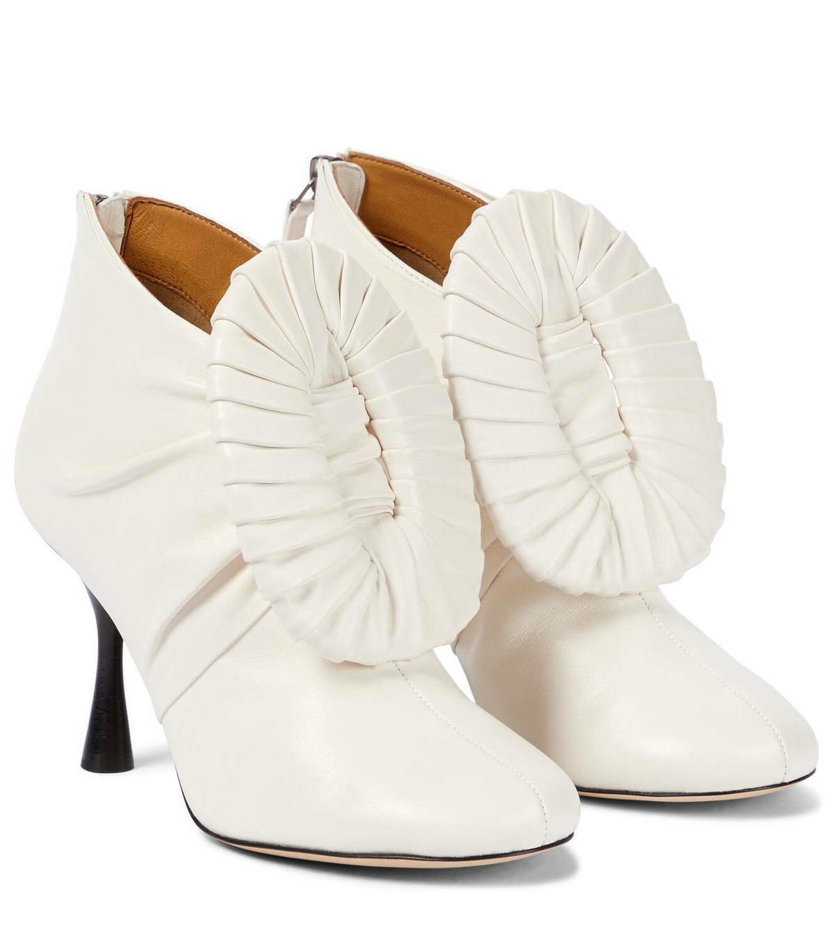 Loewe Pleated-buckle leather ankle boots