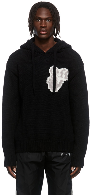 Photo: Off-White Black Chunky Knit Hoodie