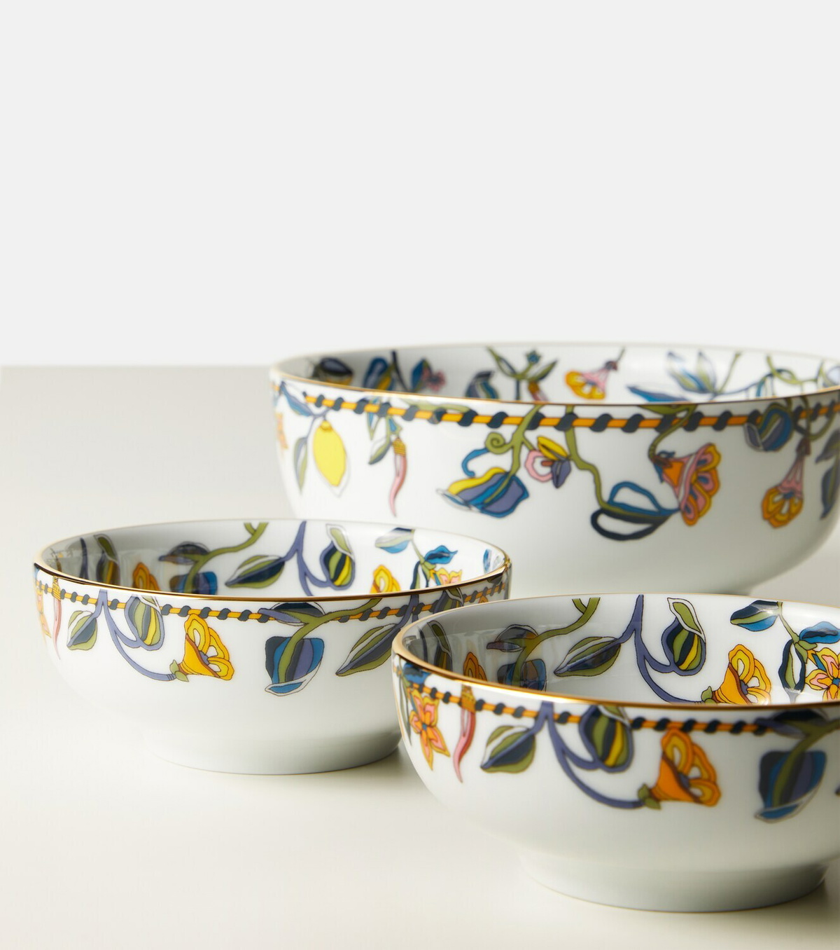 La DoubleJ Borboni White set of 2 porcelain snack bowls