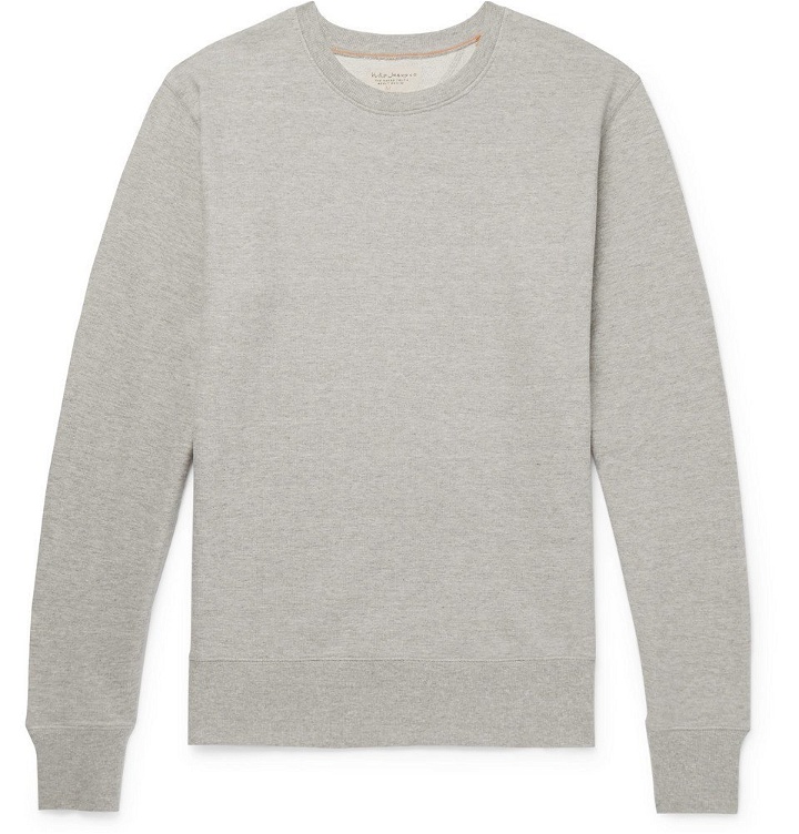 Photo: Nudie Jeans - Evert Mélange Loopback Organic Cotton-Jersey Sweatshirt - Men - Gray